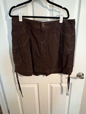 Lane Bryant Brown Cargo Skort with Utility Pockets